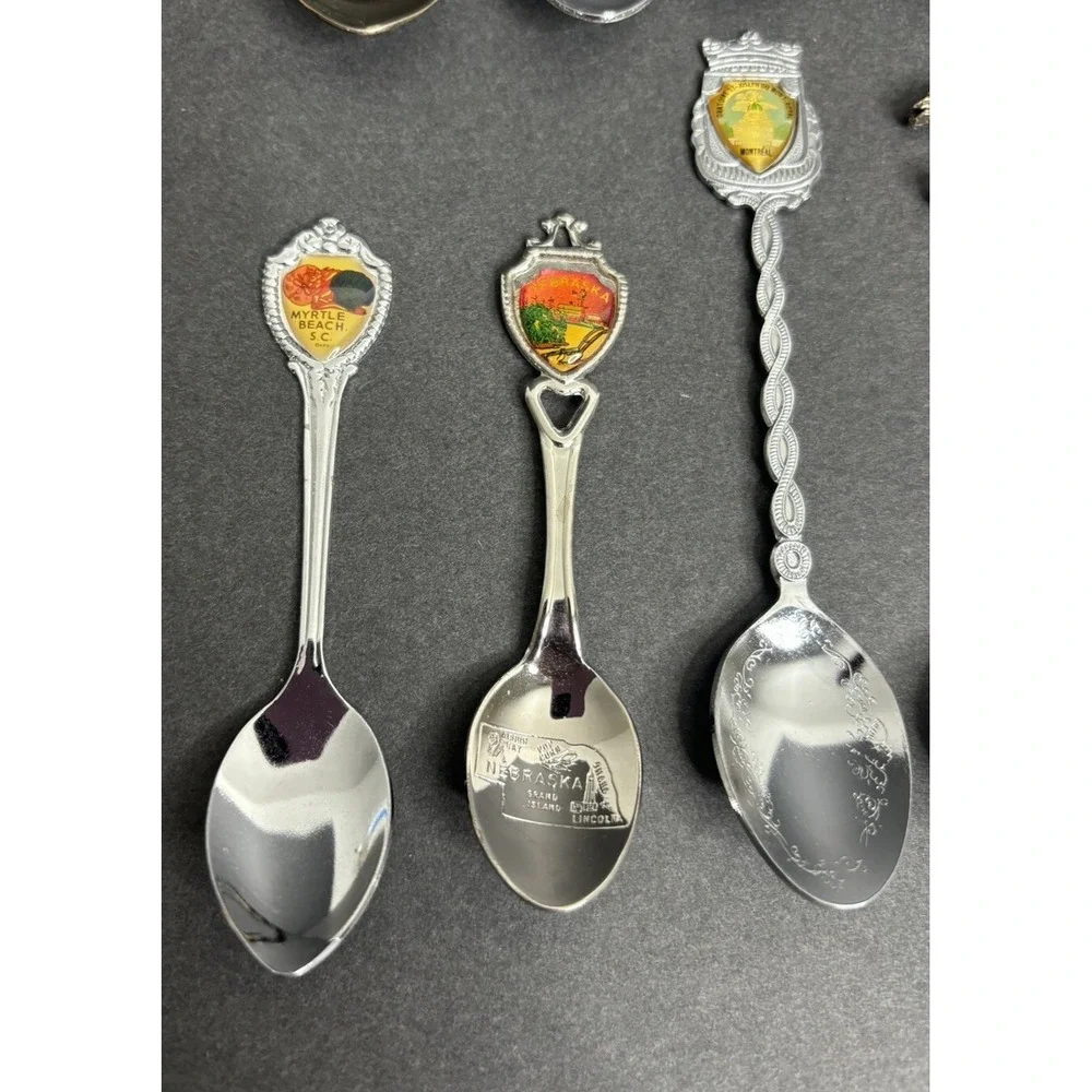 14 United States Souvenir Spoon PA Carmel CA Hampton VA Atlanta SC Girl Scouts